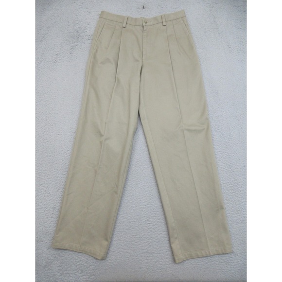 Dockers Other - Dockers Pleated Khaki Chino Pants Mens 32x32 Beige Classic Fit Cotton Casual
